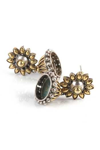 Shop Sangeeta Boochra Gold Plated Crystals Carved Work Jhumka Earrings Online at Aza Fashions Shop_Sangeeta Boochra_Gold Plated Crystals Carved Work Jhumka Earrings _Online_at_Aza_Fashions