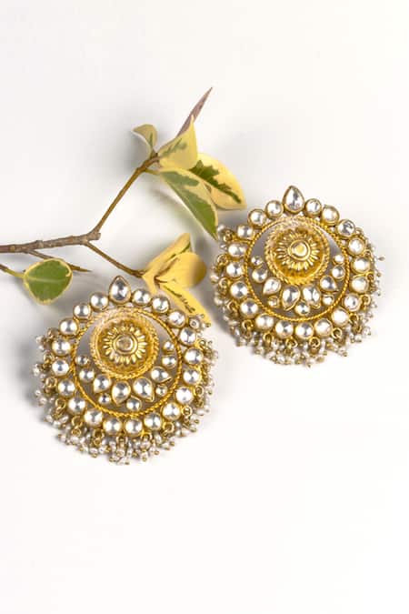 Sangeeta Boochra Pearl & Stone Embellished Earrings 