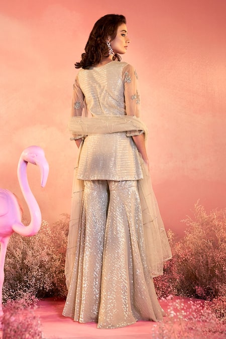 Parul Gandhi Noor Interstellar Sequin Embellished Kurta Sharara Set 