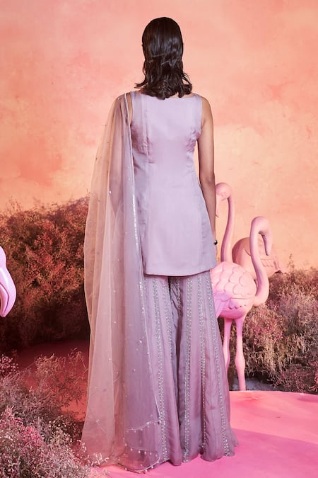 Parul Gandhi Blossom Embellished Kurta Sharara Set 