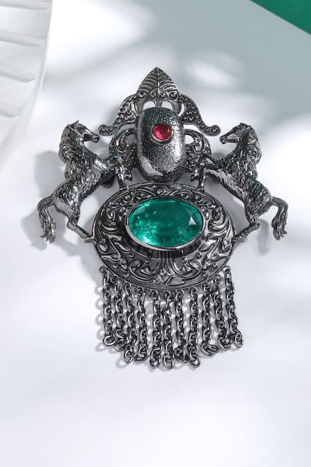 Cosa Nostraa Sawaar-E-Noor Carved Work Brooch 