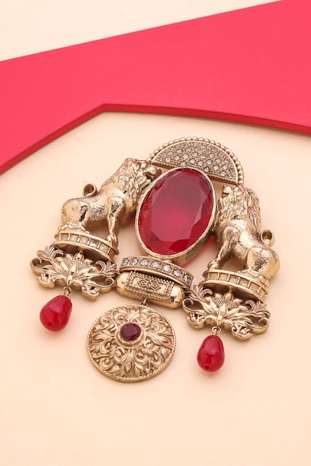 Cosa Nostraa Sher-E-Khaas Stone Embellished Brooch 