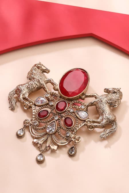 Cosa Nostraa Roshan-E-Sawaar Stone Embellished Brooch 