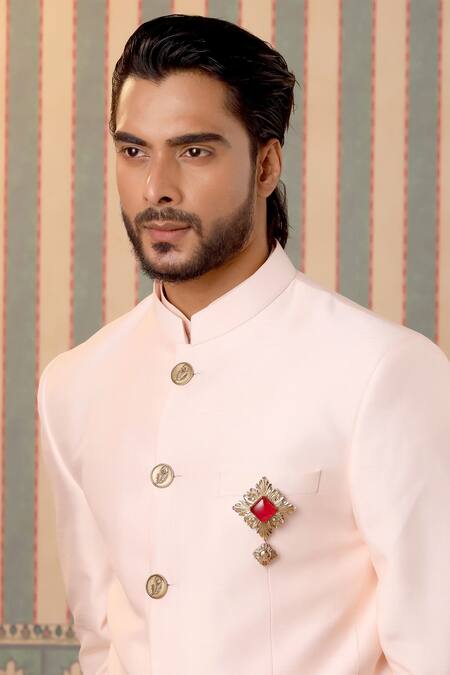 Cosa Nostraa_Gold Diamonds Laal Ishq Embellished Brooch _Online_at_Aza_Fashions