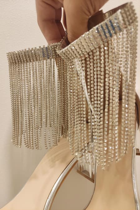 Ciel Silver Crystals Quintessential Embellished Heels Online at Aza Fashions Ciel_Silver Crystals Quintessential Embellished Heels _Online_at_Aza_Fashions