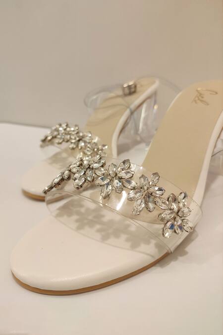 Ciel_White Crystals Aurora Embellished Heels _Online_at_Aza_Fashions
