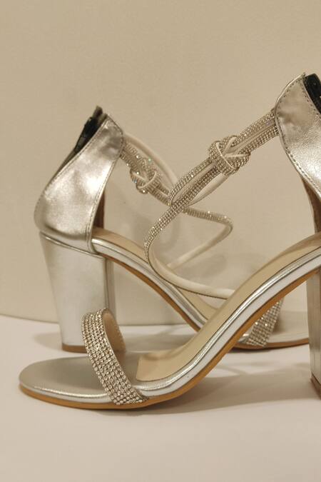 Ciel_Silver Rhinestones Cosmos Embellished Heels _Online_at_Aza_Fashions