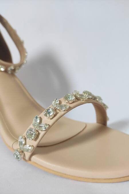 Ciel_Beige Crystals Cora Embellished Heels _Online_at_Aza_Fashions