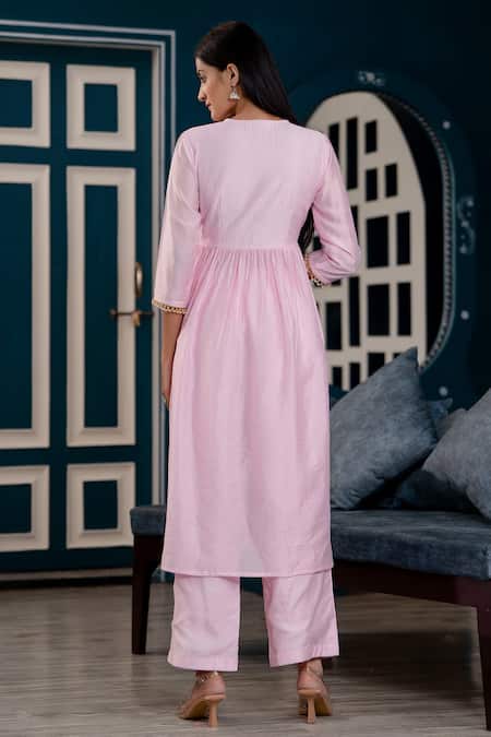 Kohsh Chanderi Anarkali Set With Gota Embroidered Dupatta 