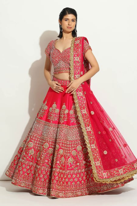 Vandana Sethi Zardozi Embroidered Bridal Lehenga Set 