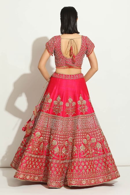 Vandana Sethi Zardozi Embroidered Bridal Lehenga Set 