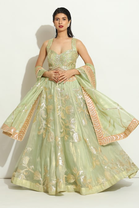 Vandana Sethi Gota Embroidered Bridal Lehenga Set 