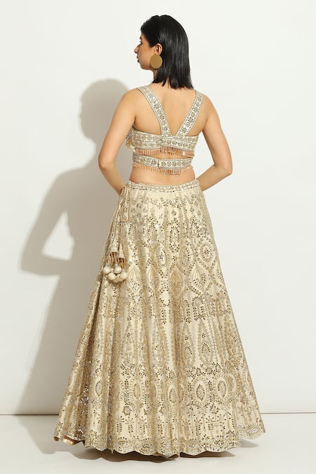 Vandana Sethi Mirrorwork Embellished Lehenga Set 