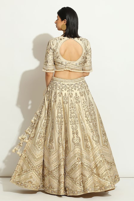 Vandana Sethi Zardozi Embroidered Bridal Lehenga Set 