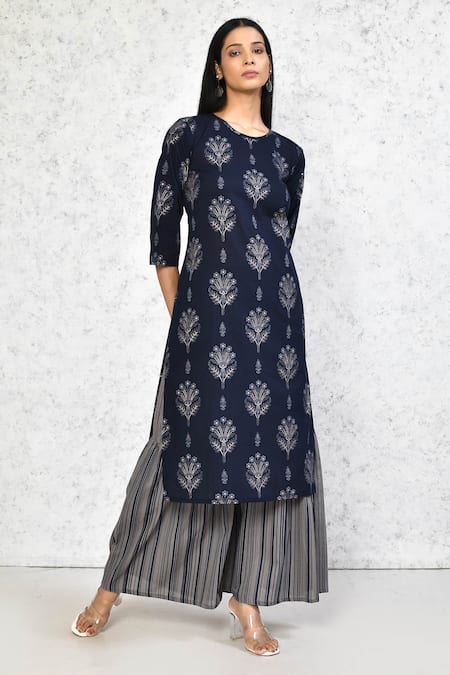 Samyukta Singhania Floral Pattern Straight Kurta With Sharara 