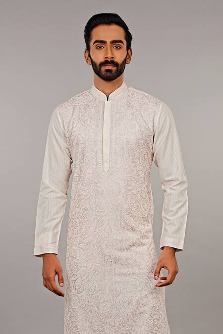 Buy Vanshik White Kurta Churidar Cotton Embroidered Set Online at Aza Fashions Buy_Vanshik_White Kurta Churidar Cotton Embroidered Set _Online_at_Aza_Fashions
