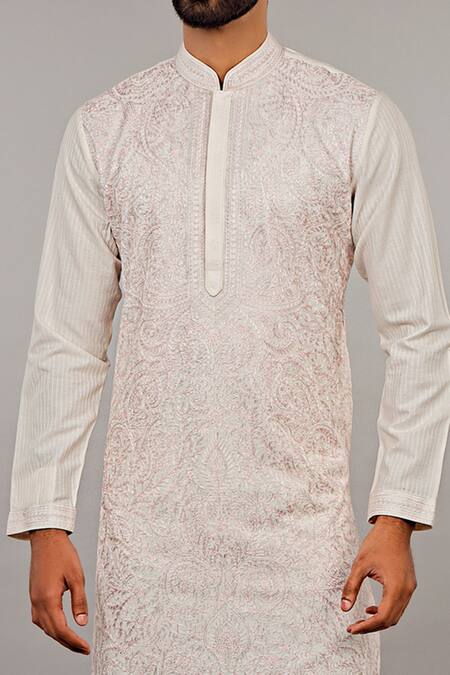 Shop Vanshik White Kurta Churidar Cotton Embroidered Set Online at Aza Fashions Shop_Vanshik_White Kurta Churidar Cotton Embroidered Set _Online_at_Aza_Fashions