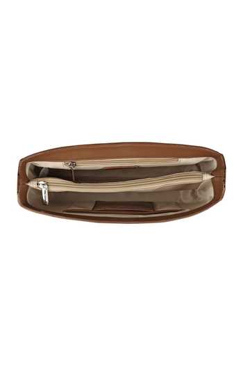 The House Of Ganges_Brown Sandra Vegan Leather Handbag_at_Aza_Fashions