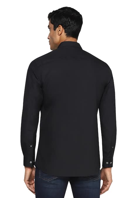 Shop Noonoo Black Giza Cotton Slim-fit Shirt at Aza Fashions Shop_Noonoo_Black Giza Cotton Slim-fit Shirt _at_Aza_Fashions