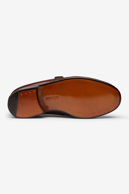 Bridlen_Brown Buckle Detail Monk Shoes_at_Aza_Fashions