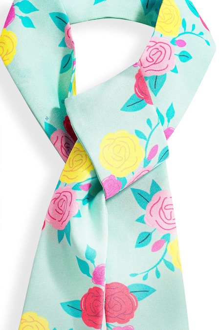 Hair Drama CO_Multi Color Emily In Paris Rose Print Head Scarf_Online_at_Aza_Fashions