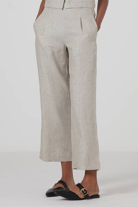 Buy The Summer House Beige Axel Linen Cropped Pant Online at Aza Fashions Buy_The Summer House_Beige Axel Linen Cropped Pant_Online_at_Aza_Fashions