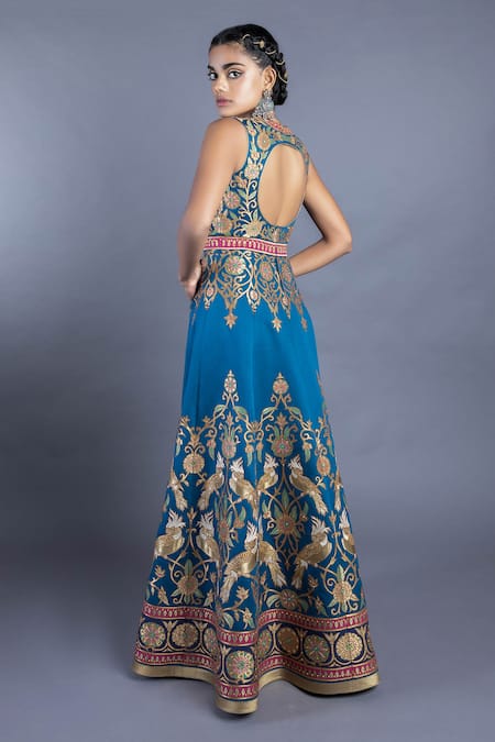 Abhishek Gupta Embroidered Flared Gown 