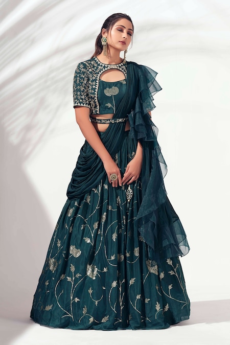 Women's mimosa green lehenga set - Pomcha Jaipur – Trendia