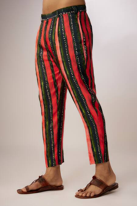 Nadima Saqib_Blue Stripe Print Shirt With Pant _Online_at_Aza_Fashions
