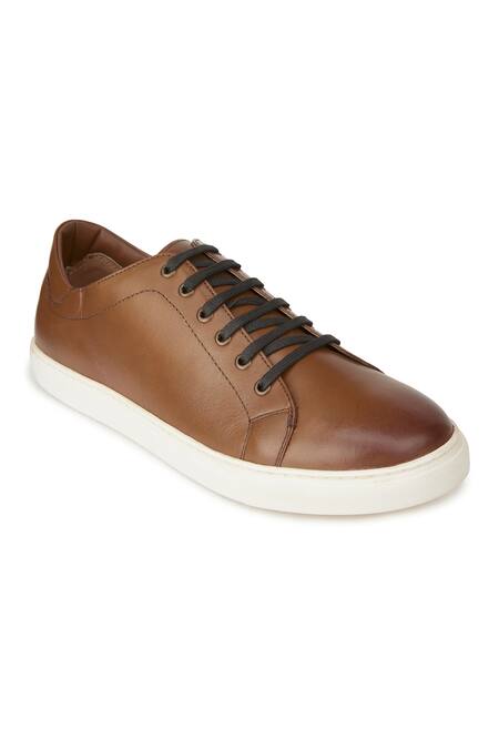 Hats Off Accessories Brown Genuine Leather Sneakers Online at Aza Fashions Hats Off Accessories_Brown Genuine Leather Sneakers_Online_at_Aza_Fashions