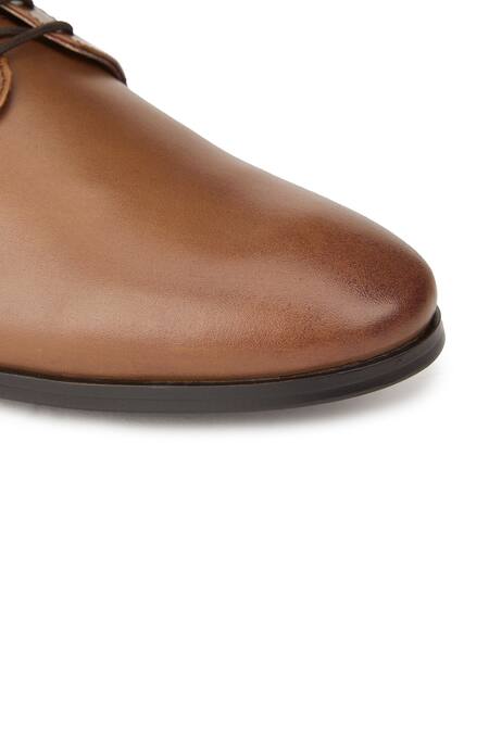 Buy Hats Off Accessories Brown Tan Matte Genuine Leather Derby Shoes Online at Aza Fashions Buy_Hats Off Accessories_Brown Tan Matte Genuine Leather Derby Shoes_Online_at_Aza_Fashions