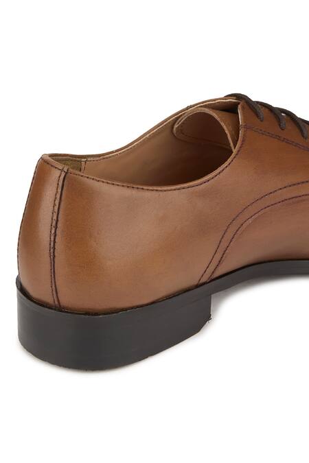 Shop Hats Off Accessories Brown Tan Matte Genuine Leather Derby Shoes Shop_Hats Off Accessories_Brown Tan Matte Genuine Leather Derby Shoes