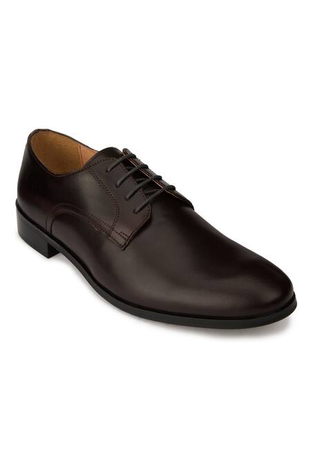 Hats Off Accessories Brown Matte Genuine Leather Derby Shoes Online at Aza Fashions Hats Off Accessories_Brown Matte Genuine Leather Derby Shoes_Online_at_Aza_Fashions