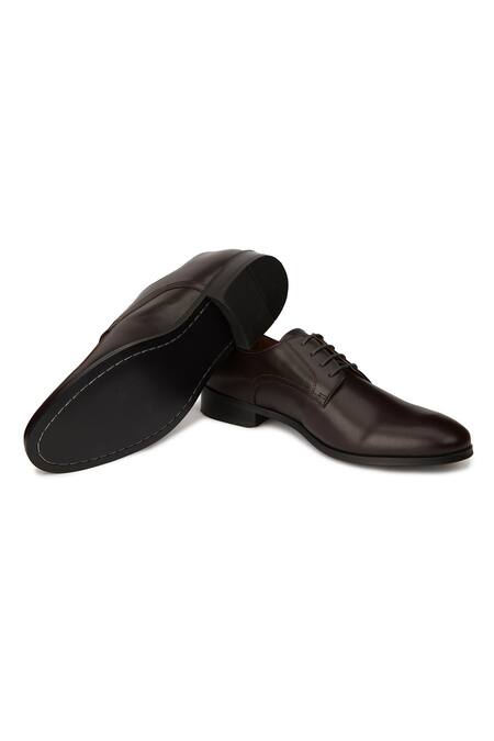 Hats Off Accessories Brown Matte Genuine Leather Derby Shoes at Aza Fashions Hats Off Accessories_Brown Matte Genuine Leather Derby Shoes_at_Aza_Fashions
