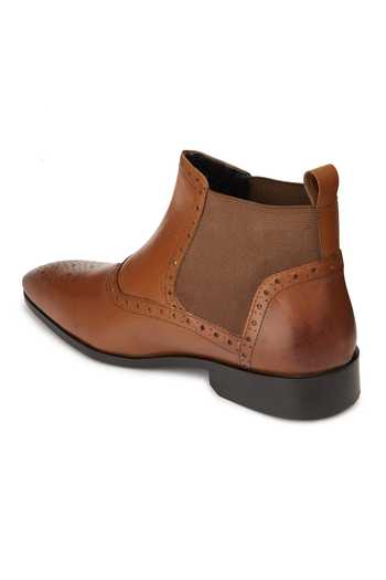 Buy_Hats Off Accessories_Brown Cut Work Leather Textured Boots
