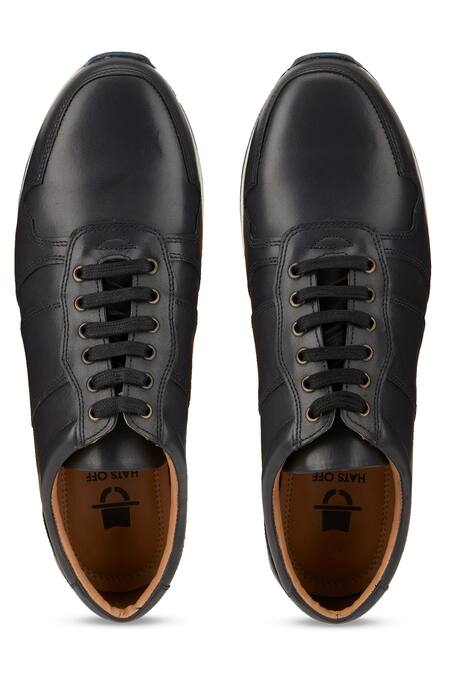 Buy Hats Off Accessories Grey Leather Lace-up Sneakers Buy_Hats Off Accessories_Grey Leather Lace-up Sneakers