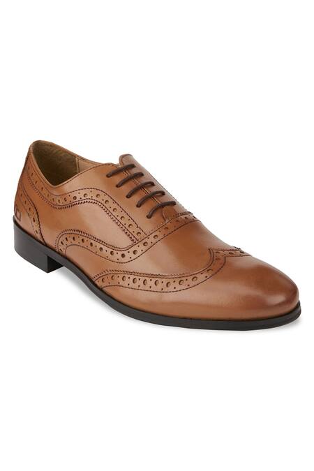 Hats Off Accessories Brown Cut Work Textured Pattern Brogues Online at Aza Fashions Hats Off Accessories_Brown Cut Work Textured Pattern Brogues_Online_at_Aza_Fashions