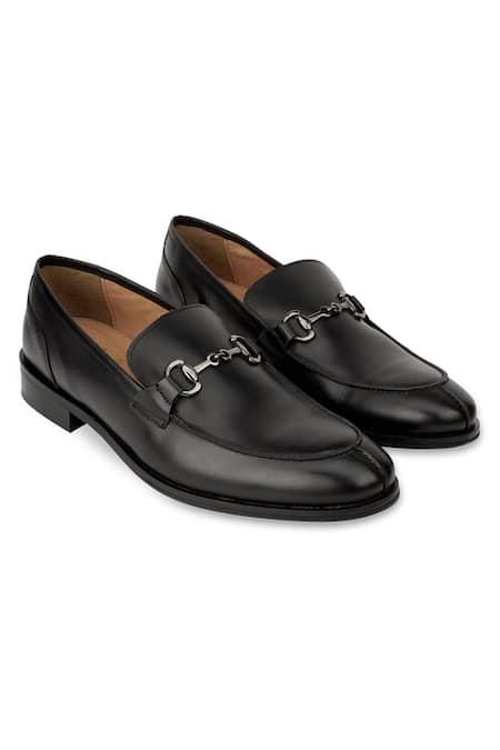 HATS OFF ACCESSORIES Black Embellished Leather Loafers  