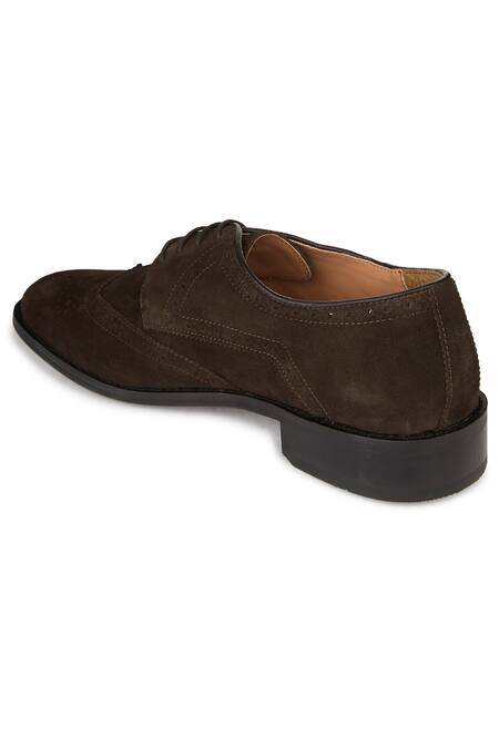 Shop Hats Off Accessories Brown Cut Work Leather Perforated Textured Brogues Shop_Hats Off Accessories_Brown Cut Work Leather Perforated Textured Brogues