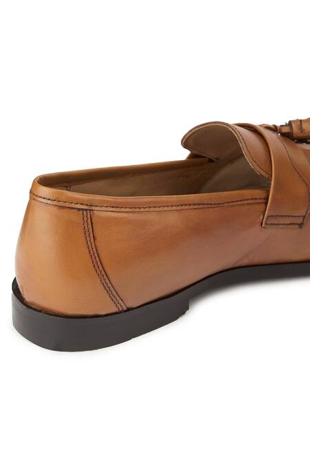 Hats Off Accessories Brown Fringe Tassel Embellished Loafers at Aza Fashions Hats Off Accessories_Brown Fringe Tassel Embellished Loafers_at_Aza_Fashions