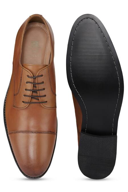 Shop Hats Off Accessories Brown Matte Oxford Shoes at Aza Fashions Shop_Hats Off Accessories_Brown Matte Oxford Shoes_at_Aza_Fashions