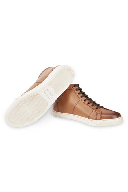 Shop_Hats Off Accessories_Brown Matte Lace-up Sneakers