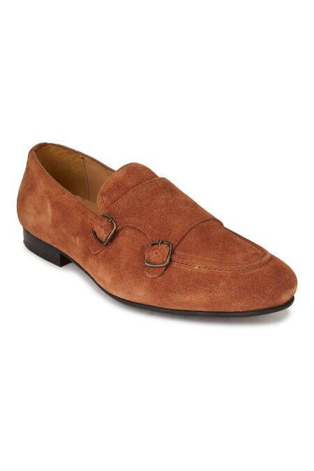 Hats Off Accessories Brown Buckles Tan Embellished Monk Loafers Online at Aza Fashions Hats Off Accessories_Brown Buckles Tan Embellished Monk Loafers_Online_at_Aza_Fashions