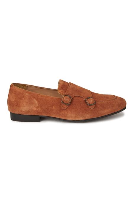 Buy Hats Off Accessories Brown Buckles Tan Embellished Monk Loafers Online at Aza Fashions Buy_Hats Off Accessories_Brown Buckles Tan Embellished Monk Loafers_Online_at_Aza_Fashions