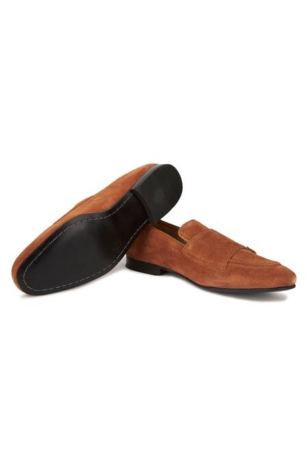 Shop Hats Off Accessories Brown Buckles Tan Embellished Monk Loafers Online at Aza Fashions Shop_Hats Off Accessories_Brown Buckles Tan Embellished Monk Loafers_Online_at_Aza_Fashions