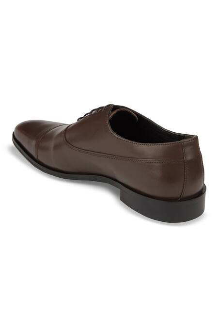 Buy_Hats Off Accessories_Brown Matte Genuine Leather Derby Shoes