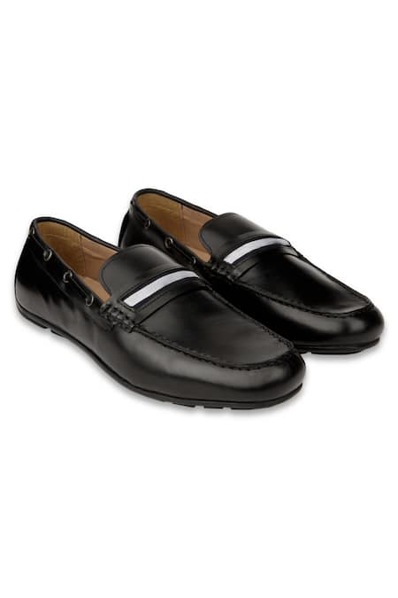 HATS OFF ACCESSORIES Black Genuine Leather Loafer Shoes  