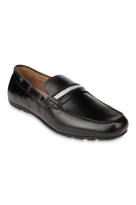 Buy_Hats Off Accessories_Black Genuine Leather Loafer Shoes_Online_at_Aza_Fashions