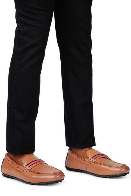 Hats Off Accessories Brown Tan Genuine Leather Loafer Shoes Online at Aza Fashions Hats Off Accessories_Brown Tan Genuine Leather Loafer Shoes_Online_at_Aza_Fashions