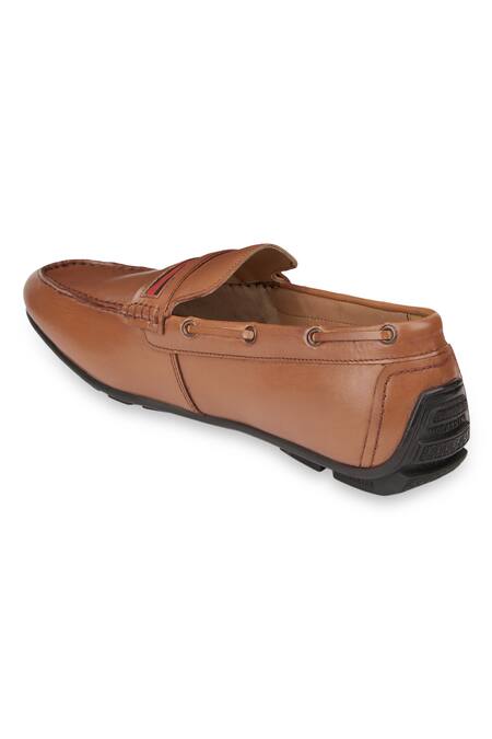 Hats Off Accessories Brown Tan Genuine Leather Loafer Shoes at Aza Fashions Hats Off Accessories_Brown Tan Genuine Leather Loafer Shoes_at_Aza_Fashions